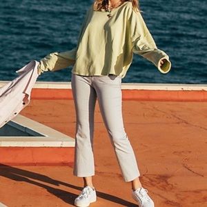 Free People High Waist Florence Crop Railroad Stripe
Pants White Grey Size S